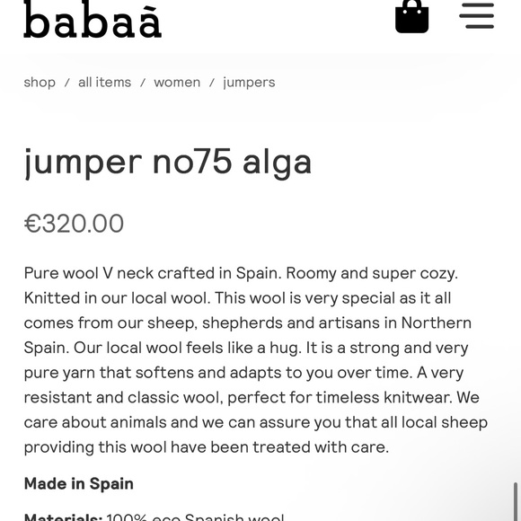 Babaa 75 wool sweater in Alga - Picture 4 of 14